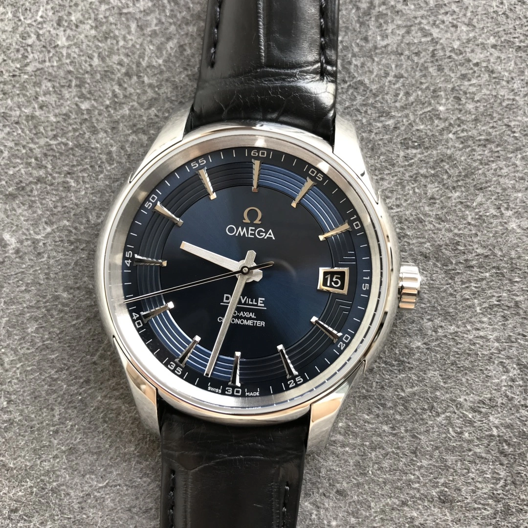 Reliable CBD Factory Omega De Ville Hour Vision 41mm Blue Dial Black Strap (433.13.41.21.03.001) 1:1 Super Clone -DD8900 Movement 331